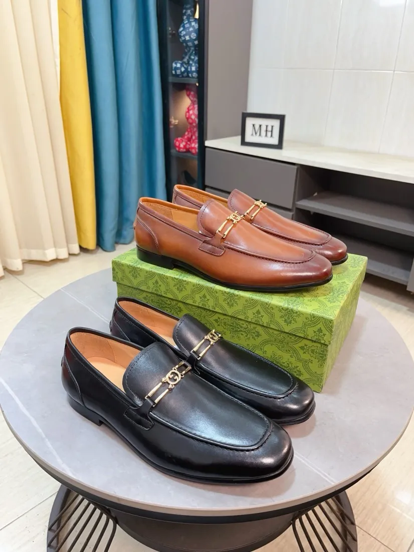 Men's shoes 💰500🌹🌹【GUCCI】The most popular classic Gucci leather shoes. Synchronized with the official website, the upper is made of Italian first-layer cowhide ➕cowhide lining, with unique brand and unique craftsmanship. Highlighting the hot style of the new year. Stop hesitating, stop wandering, get it now. Number: 38--44
